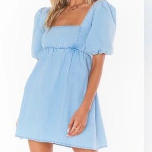 Show me your mumu blue mini dress